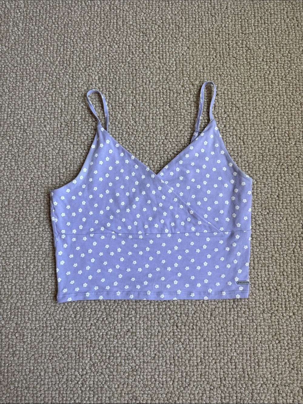 Hollister Lilac Floral V-Neck Crop Cami